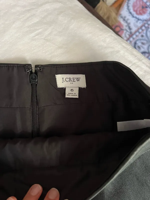 Jcrew black leather mini skirt - Image 2