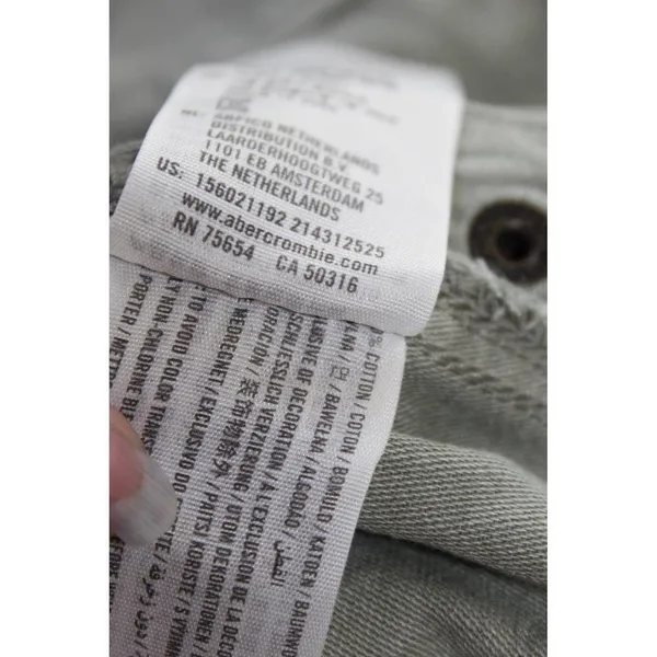Abercrombie & Fitch Olive Green Denim Cotton Cargo Pants Utility Pant Size Small - Image 10