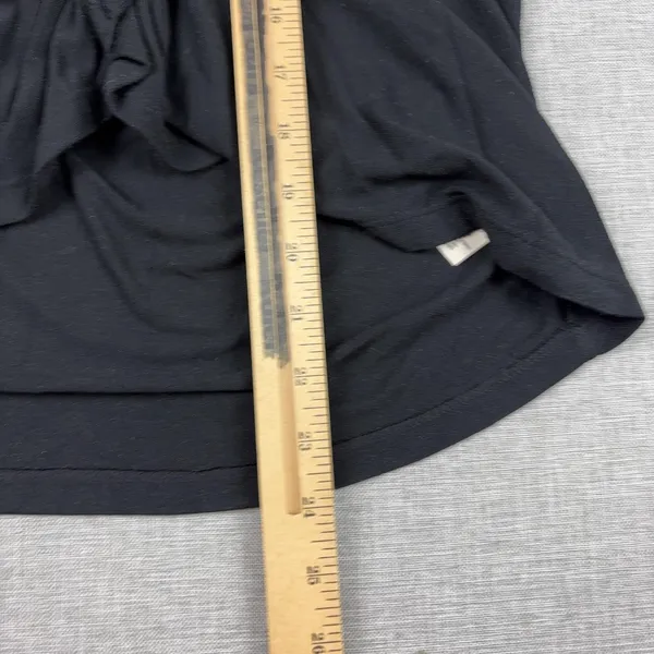 Free People Shirt Womens XS Black Twist Front Short Sleeve Jersey Relaxed Top - Image 4