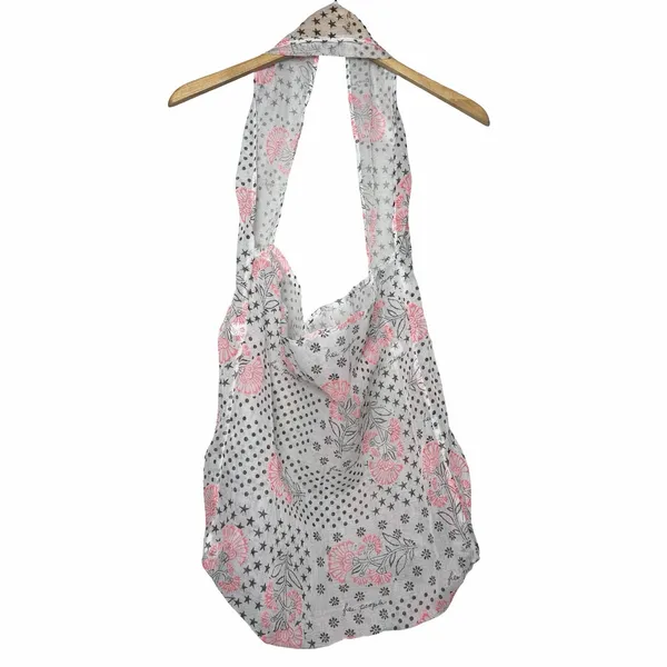 Free People Gauze Tote Bag Boho Floral Reusable Shopper Pink Stars Polka Dot - Image 3