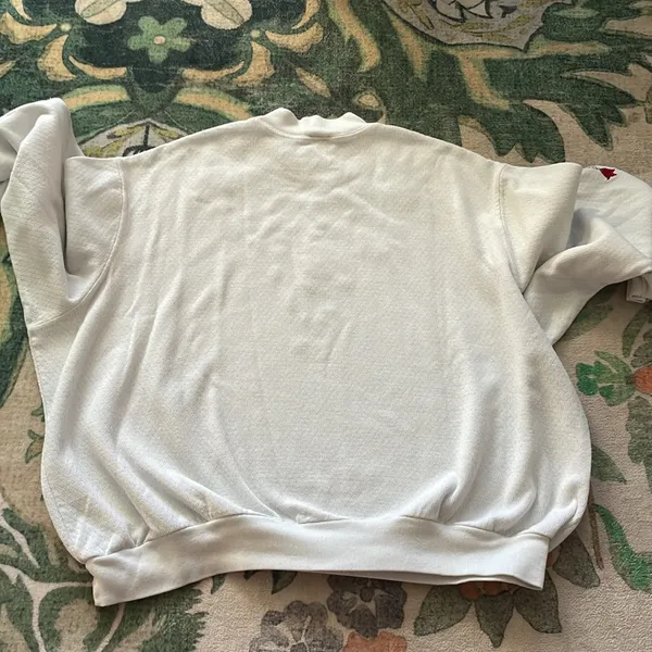 Vintage BonWorth White Embroidered Sweater Crew Neck - Image 3