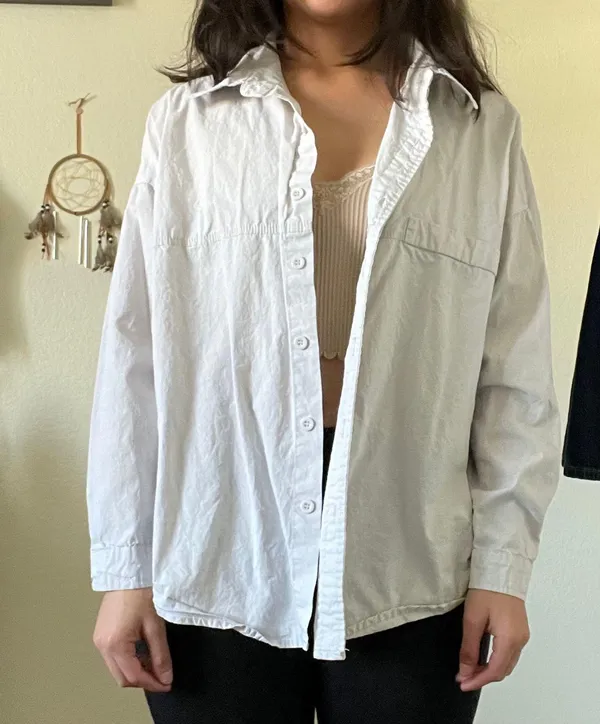 Miss Sparkling Grey Button Down Top Gray - Image 3