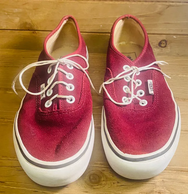 Vans Authentic Originals Unisex Red Canvas Lace Up Sneakers Shoes men's size 6 women size 7.5 red burgundy 30 - Image 2