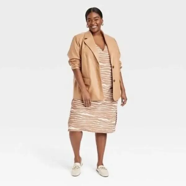 ✨A New Day Women's Slip Sz Small Dress Brown Zebra Striped✨ - Image 5