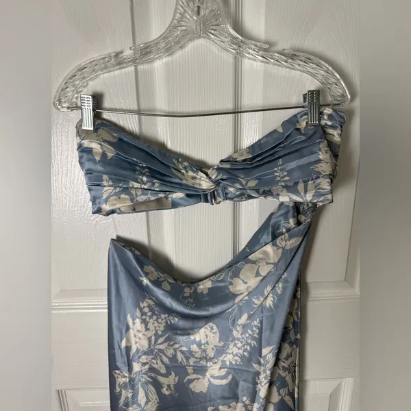 Reformation Vivi Silk Dress in Aliso Blue Floral 8 - Image 3