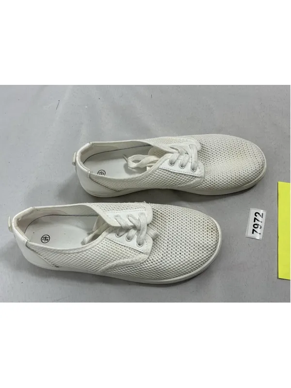 Womans Excellent Condition White Mesh Lace Up Sneakers Size 10 - Image 2