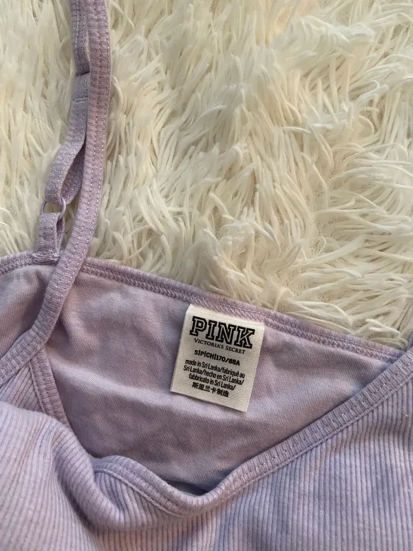 Victorias Secret Pink Crop Tank Top Lilac Purple Small - Image 2