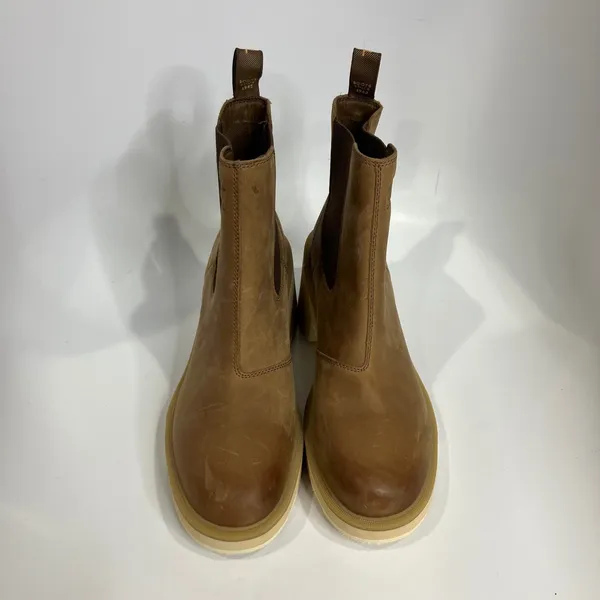 Sorel Hi-line‎ heel waterproof Chelsea boots tan leather women's size 10 trendy - Image 6