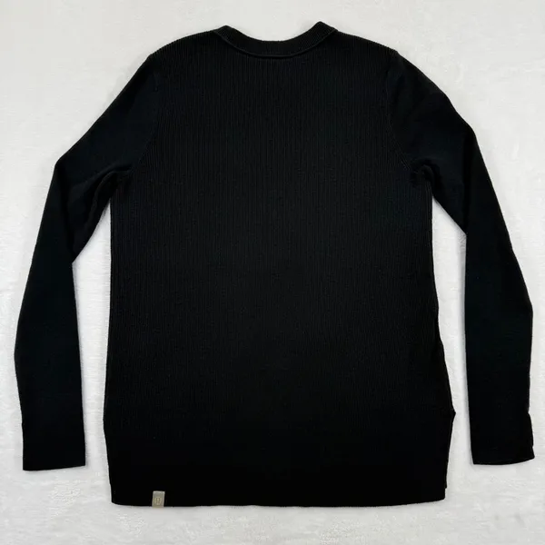 lululemon Ribbed Knit Crewneck Sweater‎ Black Women S LW3HJCS Thumbholes Raglan - Image 9