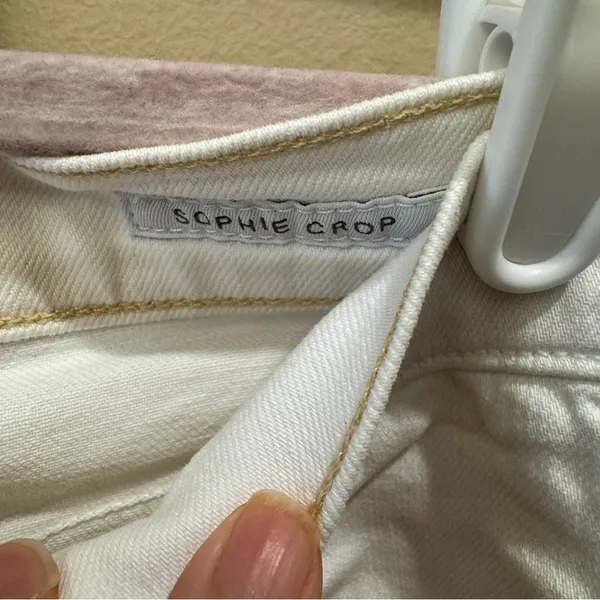 Agolde Sophie Crop Skinny Denim Jeans in‎ White Shoreline Destruct Size 27 - Image 4