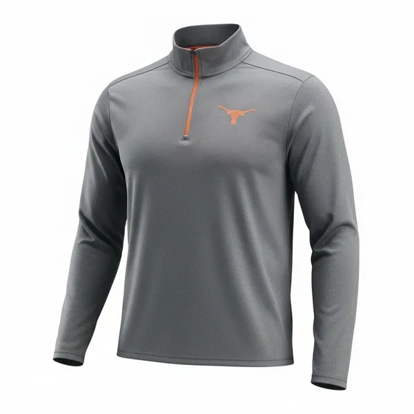 Texas Longhorns Quarter Zip Pullover Men XL Gray Burnt Orange NCAA Performance - Image 2
