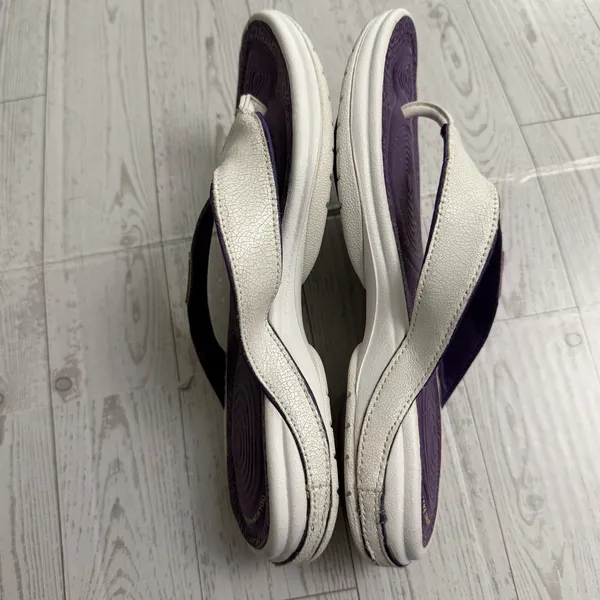 Reebok Easytone Women's Sz 5 Flip Flops White Purple Sandals Shoes Exercise‎ Gym - Image 6