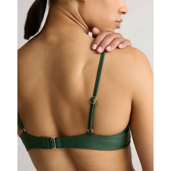 QUINCE Italian V-Neck Bikini Top SUSTAINABLE Swimsuit NWT Palm Green Sz Small S - Image 2