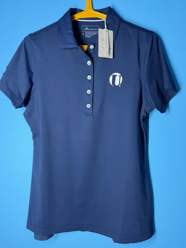 New Peter Millar Women's Navy Blue Sun Protection Performance Golf Polo - Image 10