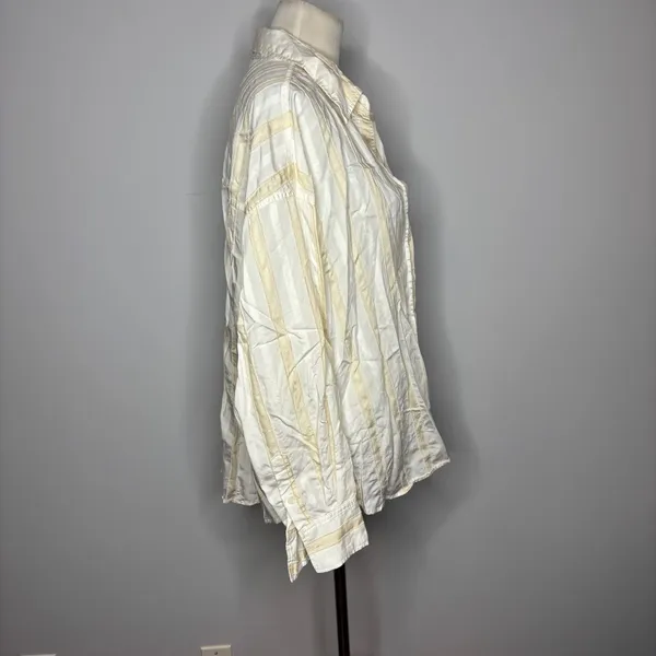 H&M - Cream & White Striped Button Down - Image 2