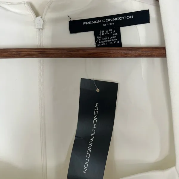 French Connection Whisper Ruth Square Neck Mini Dress, Size 14, Elegant White - Image 6