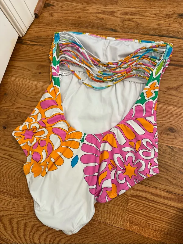 Trina Turk Tamarindo Bandeau Strappy Back One Piece Swimsuit size 10 - Image 5
