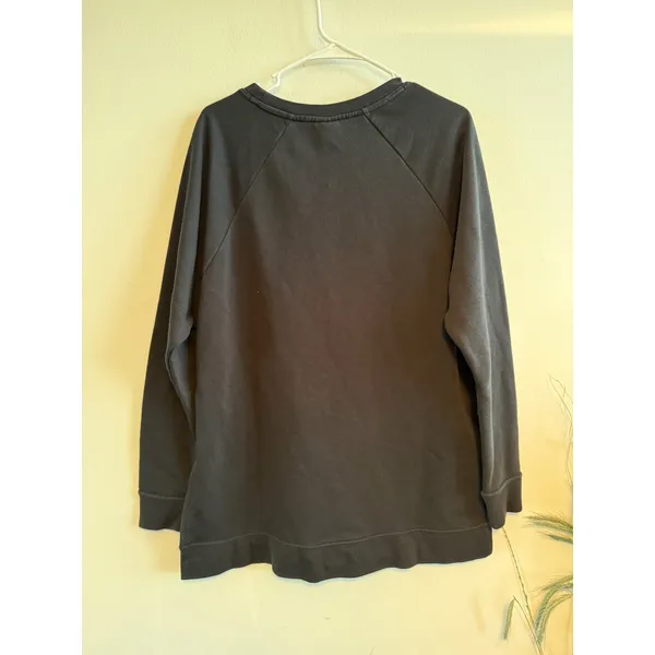 Nike Dri-FIT Women Black Crewneck Sweatshirt High-Low Hem RN56323‎ Small - Image 2
