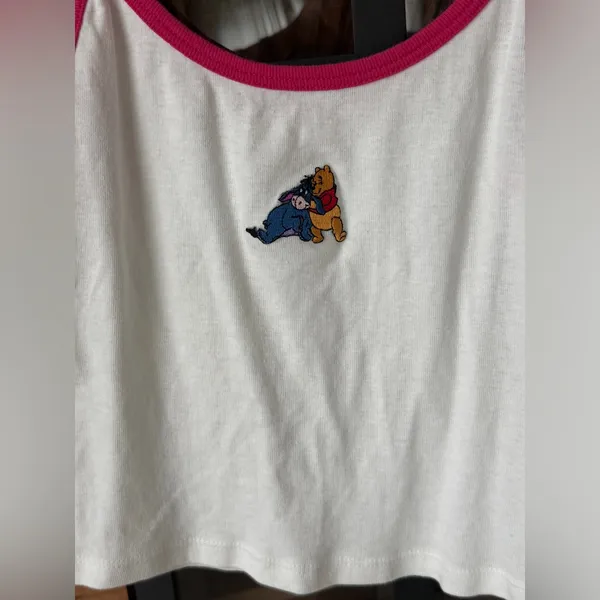 Vintage Disney store y2k Winnie The pooh tank baby tee 100 acre wood embroidered - Image 5
