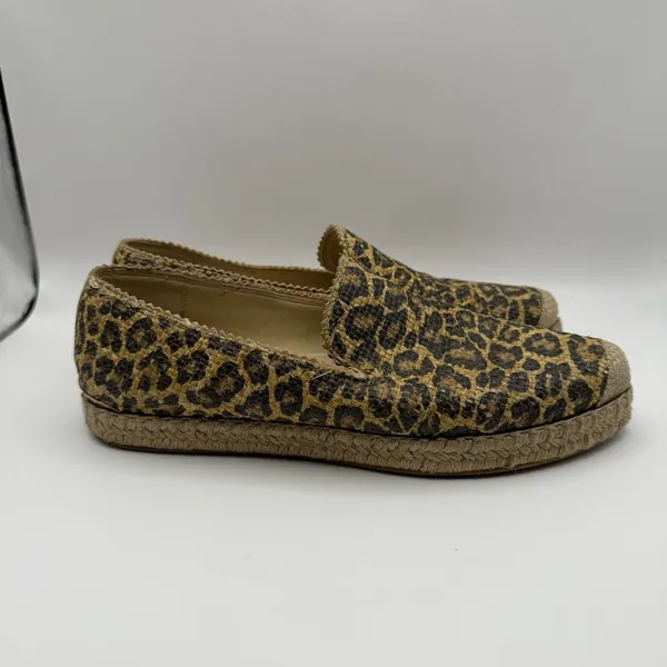 Stuart Weitzman Leopard Espadrille Flats‎ Shoes Women's Size 7.5M - Image 3