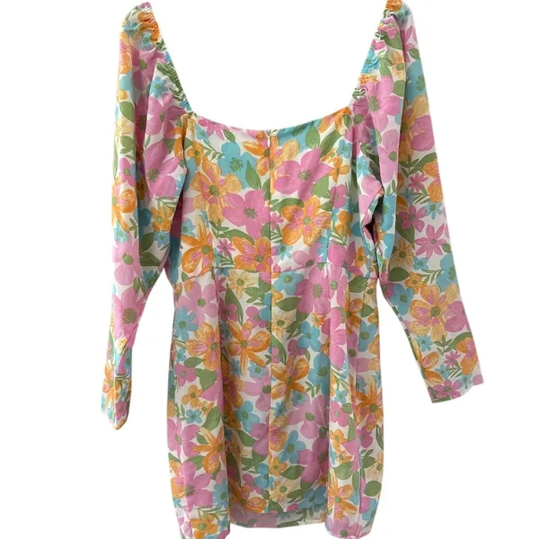 The Frolic‎ Floral Print Square Neck Mini Dress Multi Size 10 - Image 3