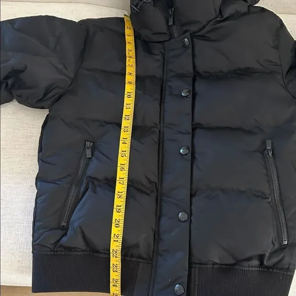 Champion Crop Quilted Snorkel Puffer Jacket with Hood, Black, Size Small, NWT - Image 8