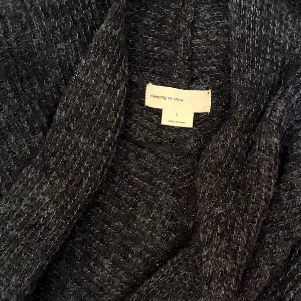 Anthropologie SLEEPING ON SNOW Primula Cocoon Cardigan Charcoal Gray Wool Large - Image 10