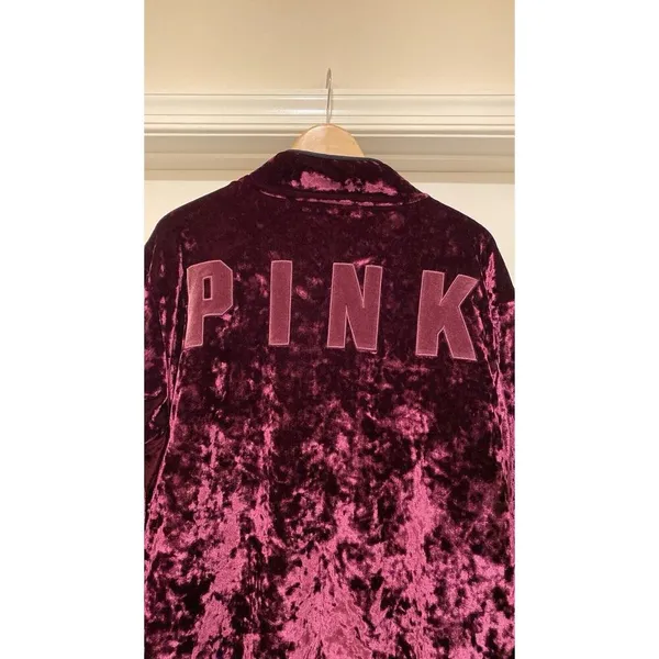 Victoria's Secret PINK REVERSIBLE SHERPA LINED JACKET SHERPA VELVET LARGE - Image 8