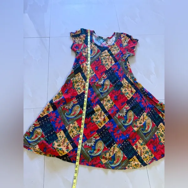 Multi colored cotton dress MULTI-COLOR Floral DRESS Young WomanSummer Spring s - Image 9