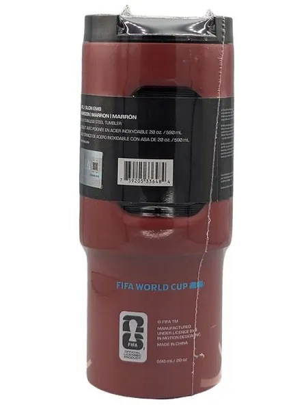 FIFA nwt Atlanta World Cup Stainless Steel Tumbler - Maroon & Black 20 oz - Image 2