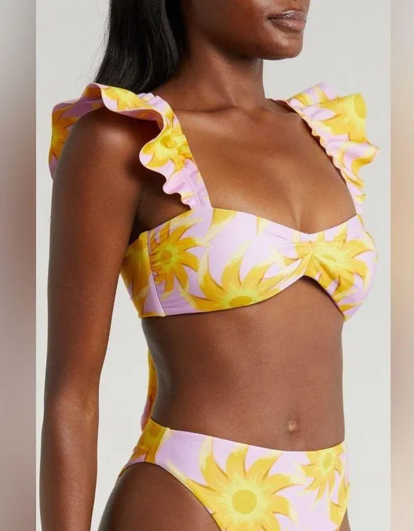 Farm Rio Sunny Side Bandeau Bikini Top, Size Small, $120 - Image 4