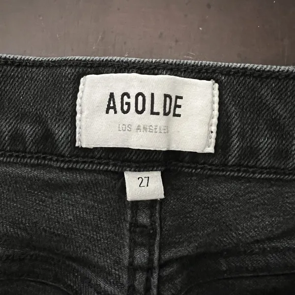 AGOLDE Nico High Rise Slim Button Fly Jeans Black Stretch A093D‎ Women’s Size 27 - Image 10