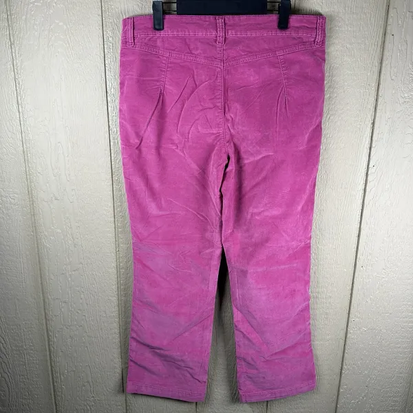 Free People High Time Velvet Kick Flare Pants Womens Size 14 Pink Patch Pockets - Image 3
