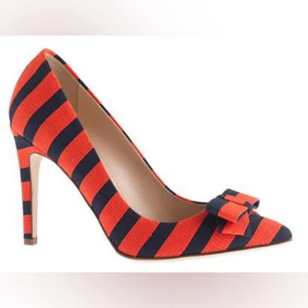J Crew Collection bow pumps in stripe - Image 11