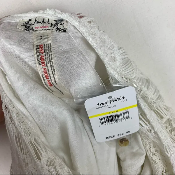 Free People size medium white lace mini dress new bridal anthro open back - Image 4
