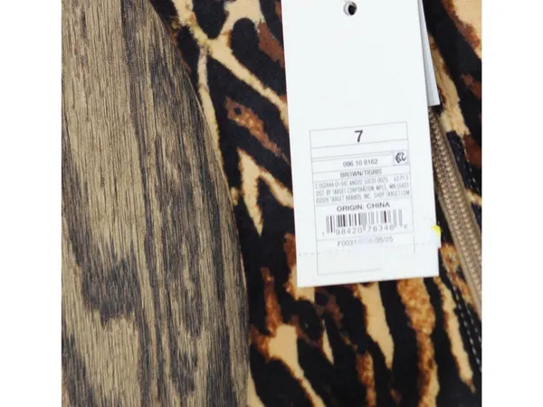 NWT A New Day Womens Tigris Boots Ankle Block Heel 94568626 Tiger Print Brown 7M - Image 9