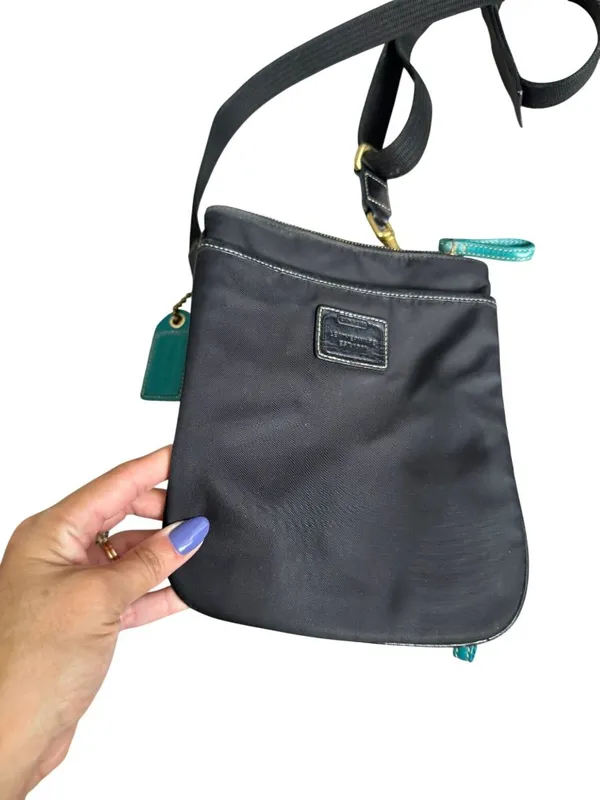 COACH Black Teal Adjustable Crossbody Bag - Image 6
