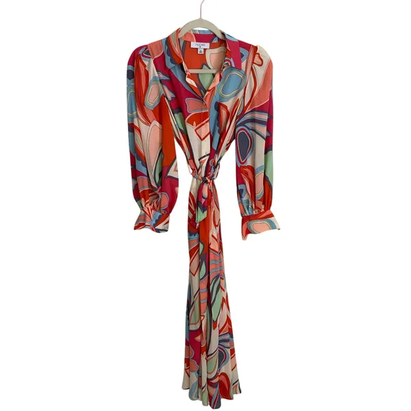 Alexis x Target Mixed Floral Belted Geometric Midi dress‎ size XS - Image 2