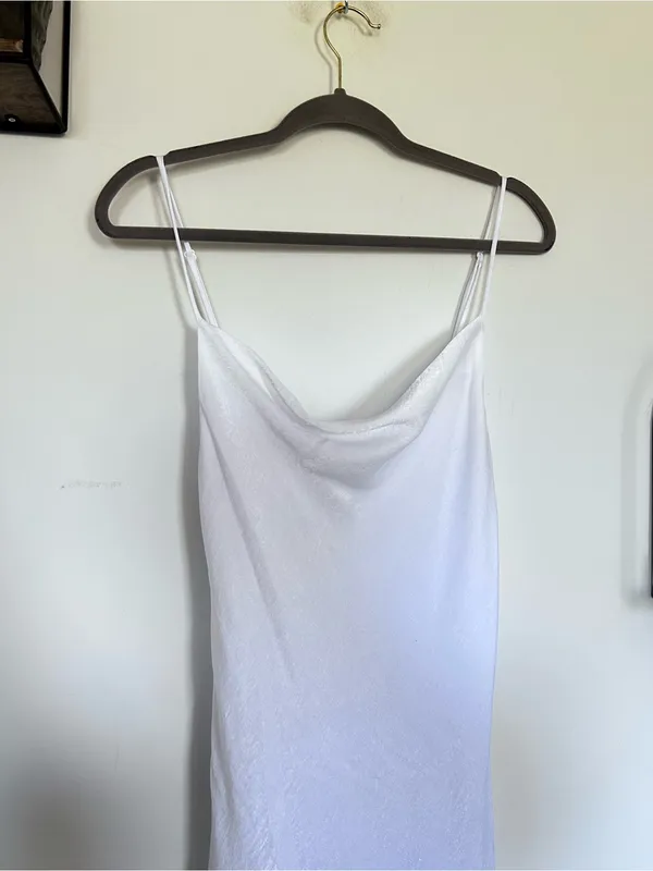 Resa White Sleeveless Cowl Neck Midi Slip Dress Size XS - Image 3