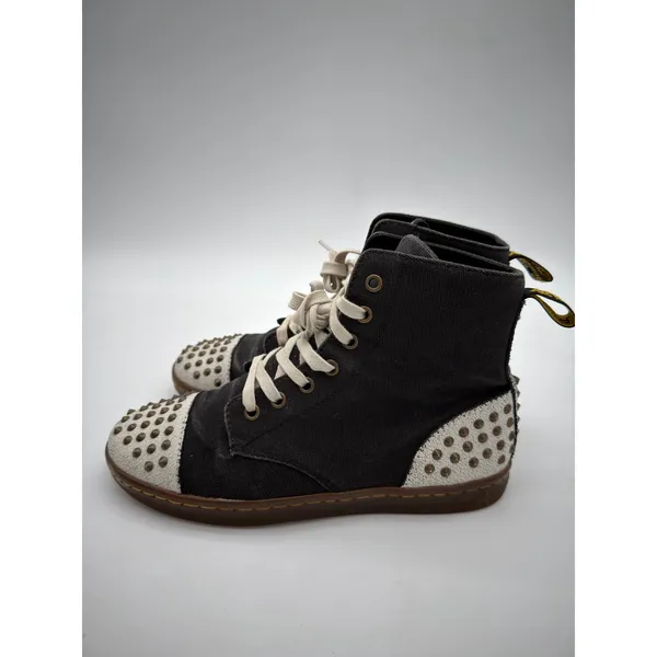 Dr Martens Hackstud Studded Canvas Black Spike Grunge Crackle Boots UK6 EU39 US8 - Image 7