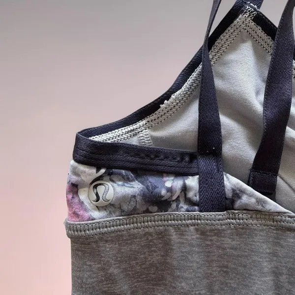 Lululemon Flow Y Bra Double Layer‎ Abstract Floral Pattern - 4 - Image 3
