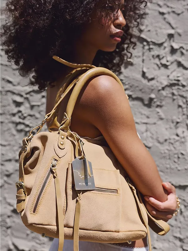 NWT Free People We The Free Suede Baby Emerson Bag Italian Straw - Image 2