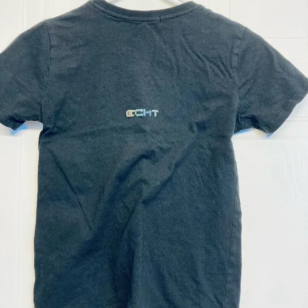 ECHT T-Shirt Womens Small Black Cotton Short Sleeve Logo Athletic Gym Tee‎ - Image 2