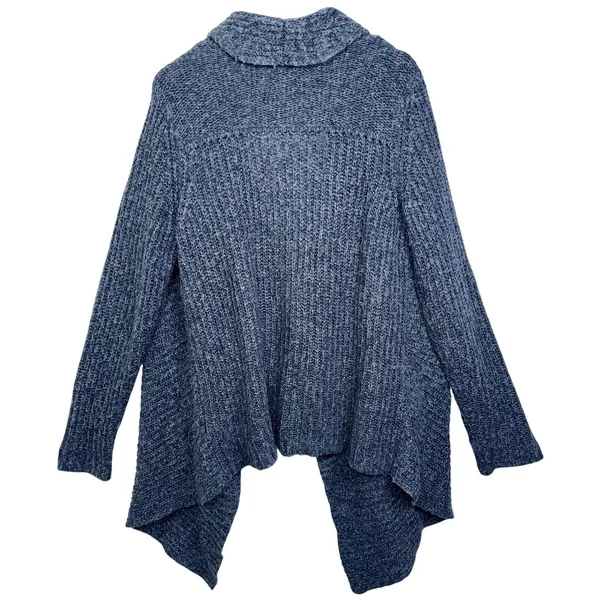 Abercrombie & Fitch Navy Blue Shawl Collar Long Sleeve Cardigan Sweater Size M - Image 2