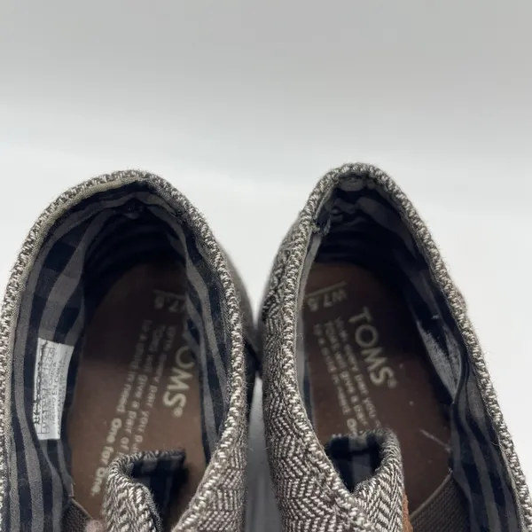 Toms Womens 7.5 Shoes Herringbone Print‎ Desert Ankle Bootie Brown Fabric Wedge - Image 10