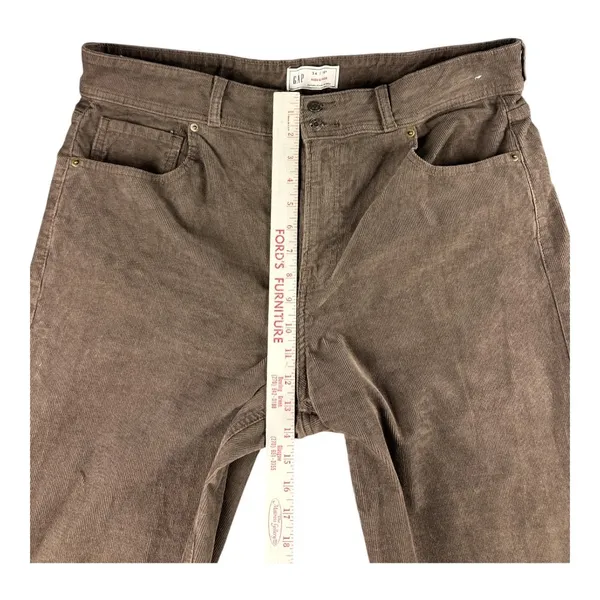 Gap High Stride Wide Leg Corduroy Pants Basic Brown Womens 18R 34 High Rise - Image 5