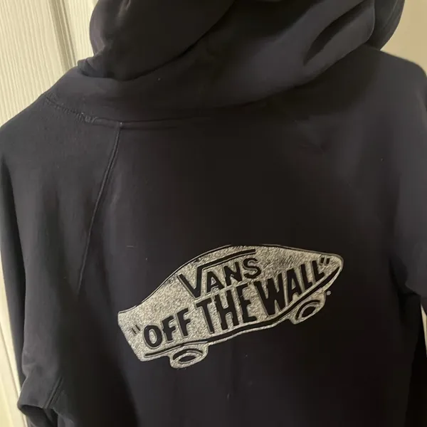Vans Navy Hoodie with White Graphic - Image 2