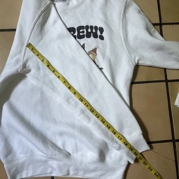 Peanuts Snoopy White Crew Neck Sweater S Halloween Boo Crew Witchy Pumpkin Patch - Image 8