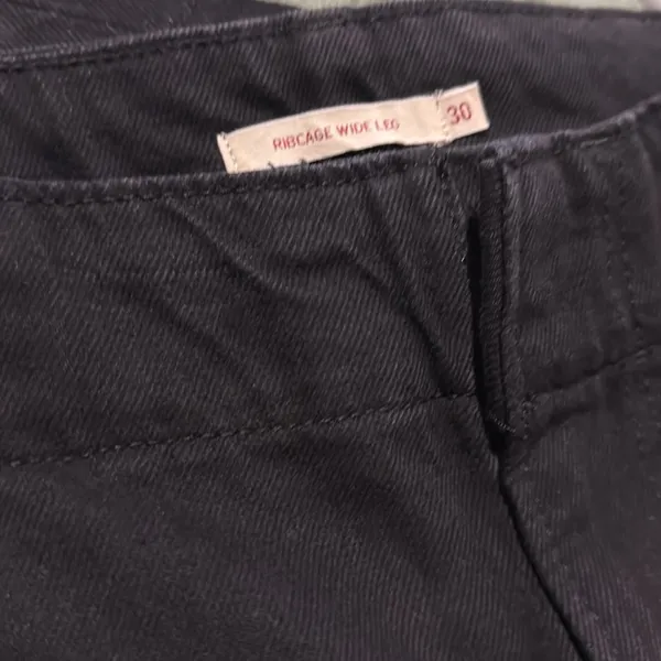 NWT Free People X Levi's ribcage high rise wide leg tailor jeans in black 30X34 - Image 7