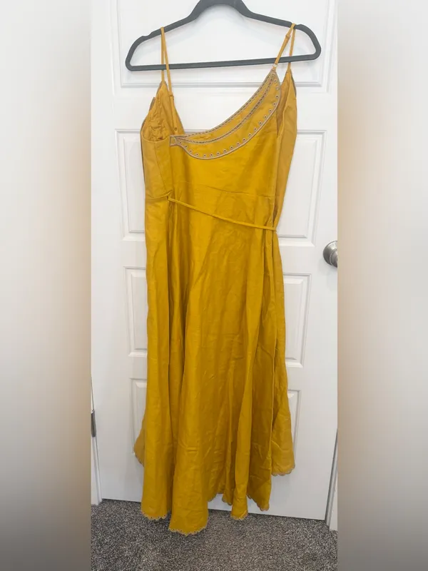 Farm Rio Yellow Bananas Euroflax™ Premium Linen Maxi Wrap Dress Woman’s Size Xs NWT - Image 11
